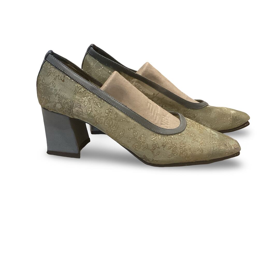 Pierre Dumas Gold Chunky Heels